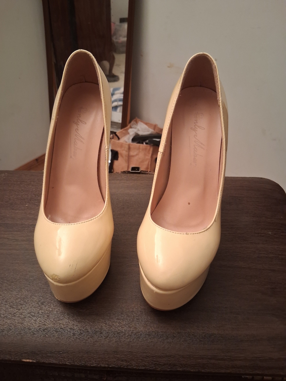 Classic Women's Platform Pumps in Pale Yellow - Designer Style